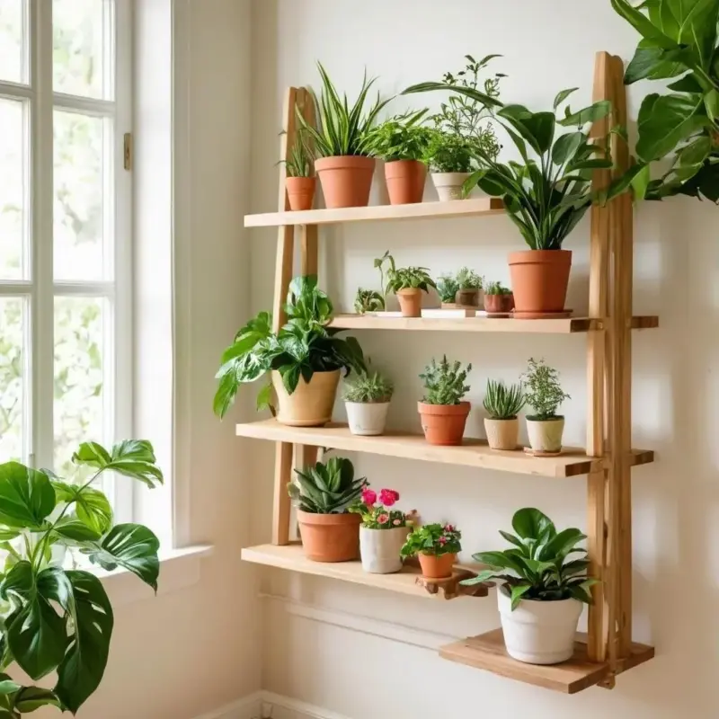 Почему самодельный стеллаж для цветов – это выгодно и красиво